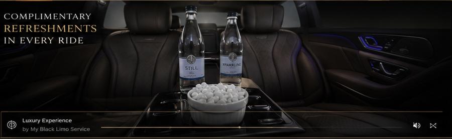 Complimentary refreshments in every My Black Limo Service ride
